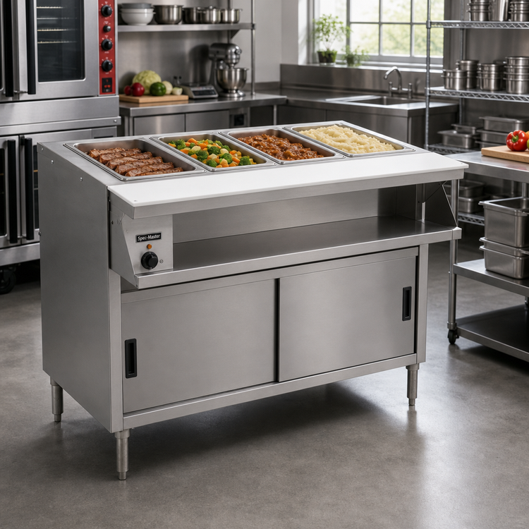 Product image #2 for Spec-Master SHT5CB-240 Five Well Electric Sealed Well Hot Food Table with Sliding Doors