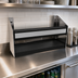 Thumbnail image #2 for Glastender 12-Inch Single Stainless Steel Speed Rail with PVC Sound-Deadening Covers