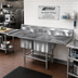 Thumbnail image #2 for Eagle Group Spec-Master FN Series Coved-Corner Two-Compartment Stainless Steel Sink with 30-Inch Drainboards on Both Sides