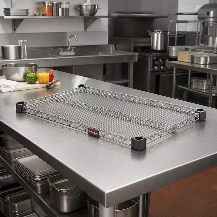 Product image #2 for Eagle Quad-Adjust 24" x 24" Stainless Steel Wire Shelf