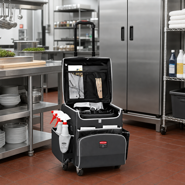 Product image #2 for Executive Small Quick Cart Housekeeping Cart, Dark Gray