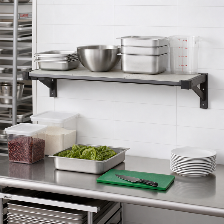 Product image #2 for Camshelving Elevation Series Wall-Mounted Solid Add-On Shelf Kit, 21 x 24 Inches, Brushed Graphite