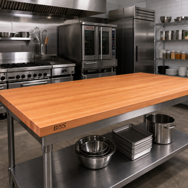 Product image #2 for John Boos Boos Block American Cherry Edge-Grain Kitchen Countertop, 96 x 32 x 2-1/4 Inches, Oil Finish