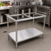 Thumbnail image #2 for Omcan Stainless Steel Poly-Top Work Table Frame with Undershelf, Without Backsplash, 48 x 30 x 36 Inches
