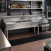 Thumbnail image #2 for Eagle Group 2200 Series 9-Foot Underbar Combination Unit with Left-Hand Ice Bin, 3 Sink Bowls, and Dual Drainboards