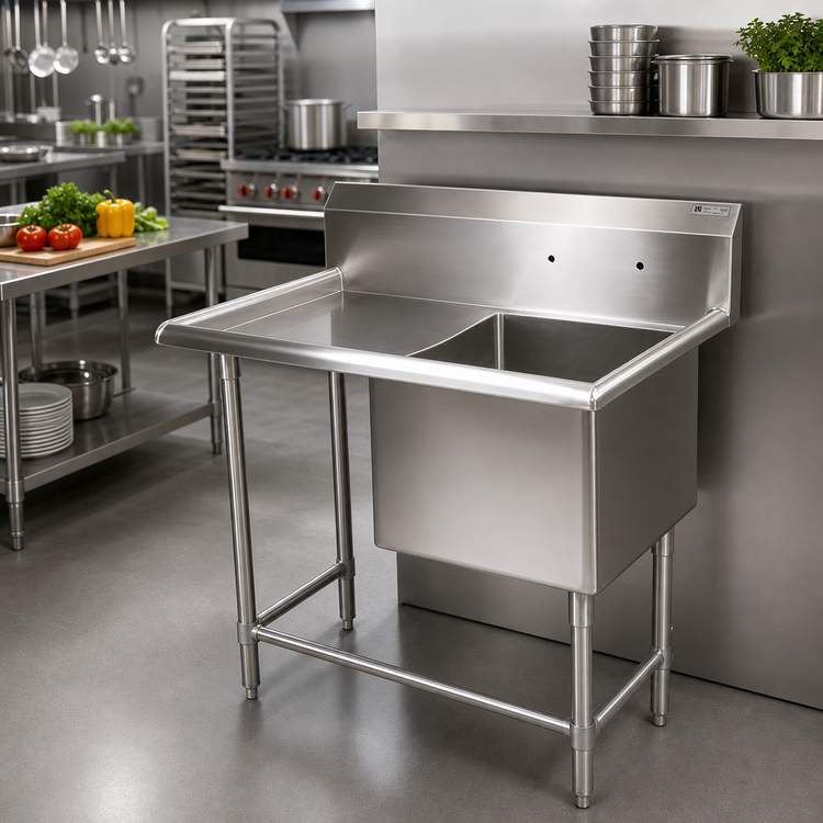 Product image #2 for John Boos Pro-Bowl 1-Compartment Stainless Steel Sink with 30-Inch Left Drainboard