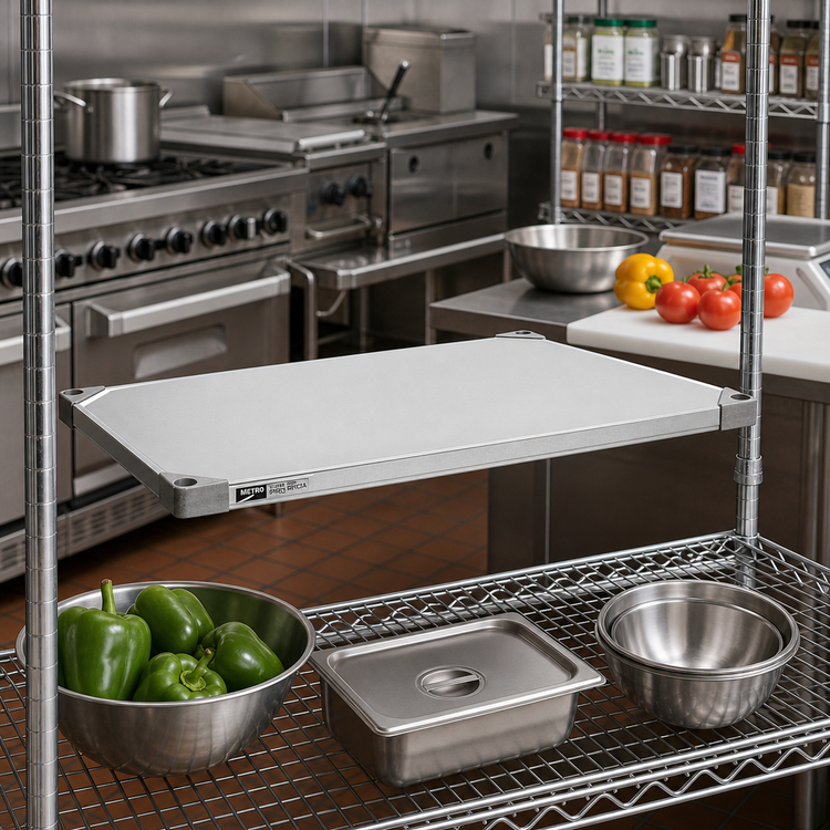 Product image #2 for Metro Super Erecta 42"W x 24"D Galvanized Flat Solid Shelf with Raised Ship's Edge