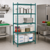 Thumbnail image #2 for Advance Tabco Special Value Series 4-Shelf Stationary Wire Shelving Unit, 36W x 18D x 74H, Green Epoxy
