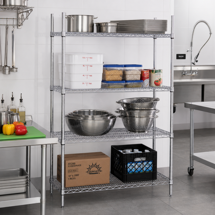 Product image #2 for Advance Tabco Special Value Heavy Duty Chrome-Plated Wire Shelf, 54 x 18 Inches