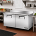 Thumbnail image #2 for True 60-Inch Two-Section Worktop Freezer with Solid Doors, Rear-Mounted Self-Contained Refrigeration, Stainless Steel