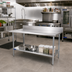 Thumbnail image #2 for Sapphire Manufacturing 60 Inch x 24 Inch Stainless Steel Work Table with 5 Inch Backsplash and Adjustable Undershelf