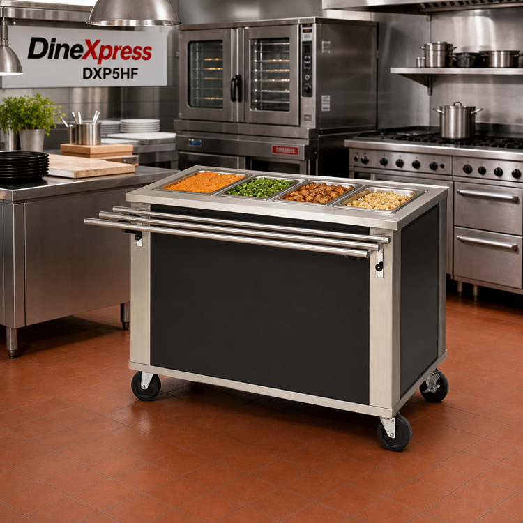 Product image #2 for DineXpress DXP5HF 5-Well Electric Mobile Hot Food Counter