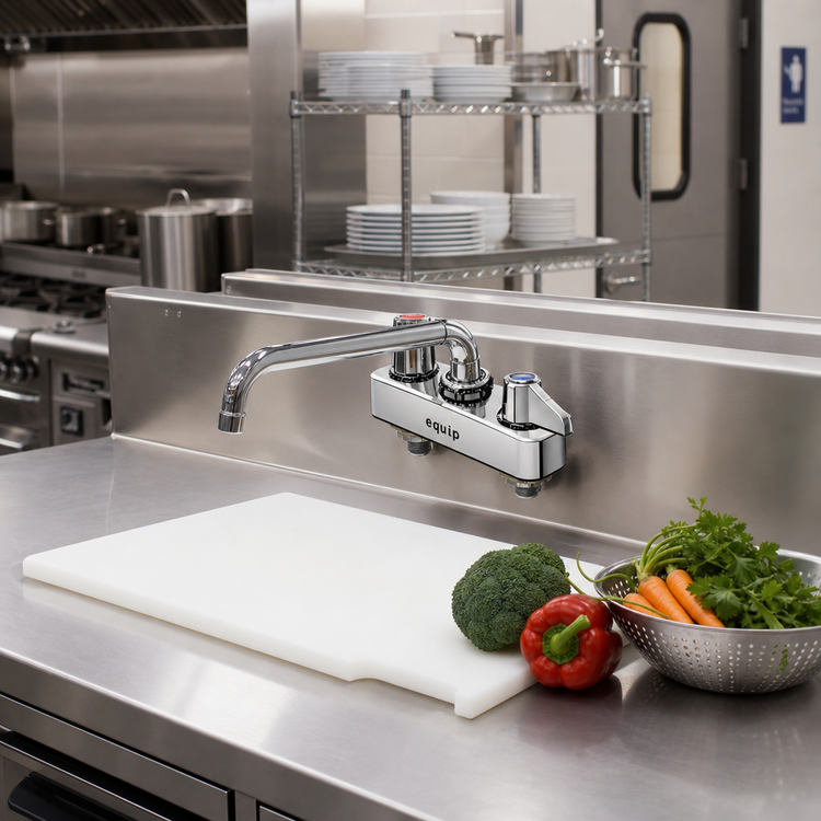 Product image #2 for equip 4" Centers Deck Mount Workboard Faucet with 8" Swing Nozzle