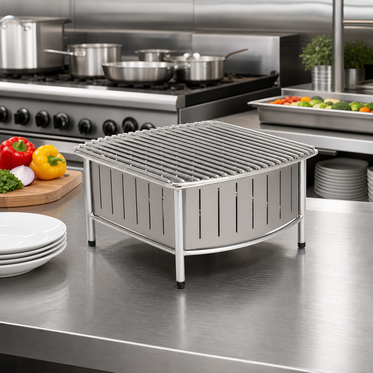 Product image #2 for Vollrath Contoured Small Buffet Station with Wire Grill, Natural, 16 x 16 x 7-1/2 Inches