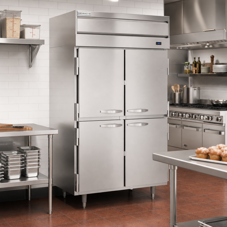 Product image #2 for Beverage-Air P Series Two-Section Reach-In Warming Cabinet, 43.3 Cu. Ft., Half-Height Solid Doors