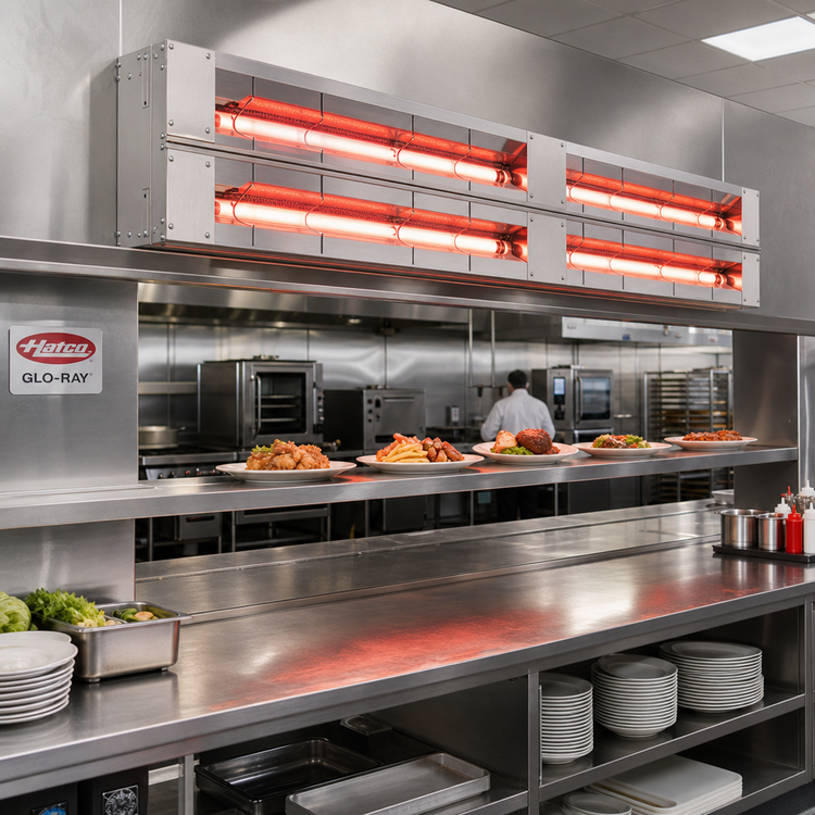 Product image #2 for Hatco Glo-Ray® Lighted Double Infrared Strip Heater, 144" Wide, Aluminum, 5.82 kW
