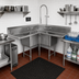 Thumbnail image #2 for John Boos Pro-Bowl 3-Compartment Corner Sink with Dual 18 in. Drainboards, 70-1/2 in. Square
