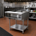Thumbnail image #2 for Advance Tabco Triumph Supreme LP Gas 2-Well Water Bath Hot Food Table with Open Base and Undershelf