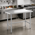 Thumbnail image #2 for Steel Works Stainless 48 x 18 x 34 Inch Open Base Stainless Steel Work Table with 2 Inch Backsplash
