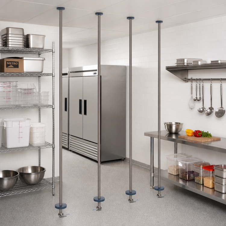 Product image #2 for Metro qwikTRAK High Density Storage System Stationary Intermediate Unit Kit with 74-Inch Posts