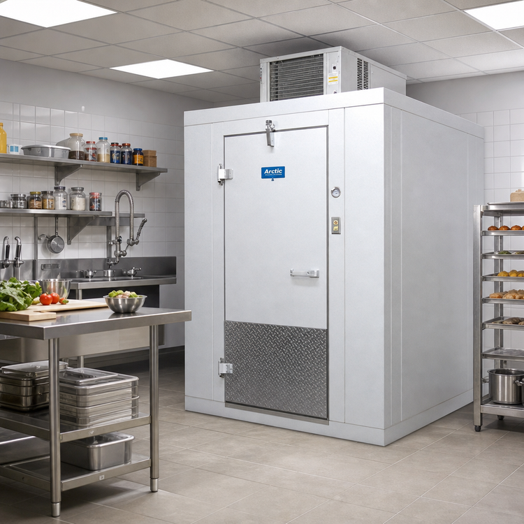 Product image #2 for Arctic Industries 8' x 8' Indoor Walk-In Freezer with Floor, -10°F Holding, Remote Pre-Assembled Refrigeration