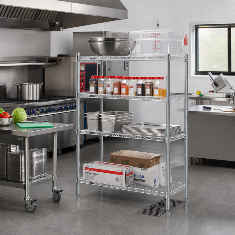 Product image #2 for Eagle Red-i-Pak 4-Tier Wire Shelving Unit, 36W x 24D x 74H, Stationary