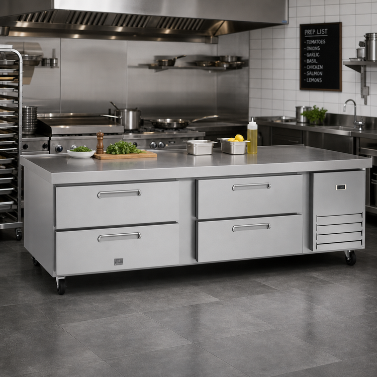 Product image #2 for Kelvinator Commercial 74-Inch 4-Drawer Chef Base Refrigerator