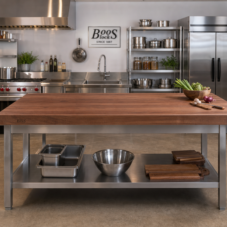 Product image #2 for John Boos Boos Block 84-Inch x 48-Inch American Black Walnut Edge Grain Kitchen Countertop, 3-Inch Thick