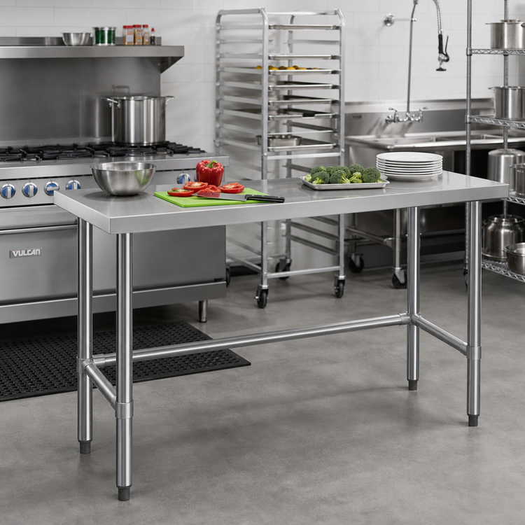 Product image #2 for Steel Works Stainless 72-Inch x 24-Inch Open Base Stainless Steel Work Table