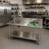 Thumbnail image #2 for 48-Inch x 30-Inch Stainless Steel Work Table With Left Prep Sink, 5-Inch Backsplash, and Undershelf