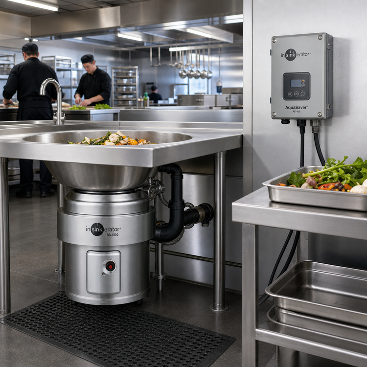 Product image #2 for InSinkErator SS-1000™ Large-Capacity 10 HP Commercial Food Waste Disposer Package with 18" Bowl and AquaSaver® AS-101 Control Center