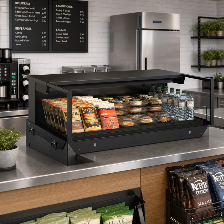 Product image #2 for Structural Concepts Reveal Self-Service Non-Refrigerated Slide-In Counter Display Case, 35-3/4-Inch Wide, Black