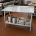 Thumbnail image #2 for John Boos Stallion 60-Inch x 36-Inch 16-Gauge Stainless Steel Work Table with 1-1/2-Inch Rear Up-Turn and Undershelf