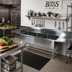 Thumbnail image #2 for John Boos Pro-Bowl 3-Compartment Sink with Left and Right Drainboards, 93-1/4 x 29-1/2 Inches, 14-Inch Deep