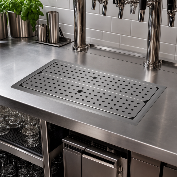 Product image #2 for Glastender Drop-In Stainless Steel Drip Tray Trough, 24 x 12 Inches