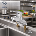 Thumbnail image #2 for T&S Brass Low-Lead 4-Inch Centerset Single Lever Faucet with Long Handle and Pop-Up Drain