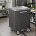 Thumbnail image #2 for Mobile Insulated Ice Cart with Stainless Steel Top and Sliding Lid, 200 lb Capacity, Laminate Exterior
