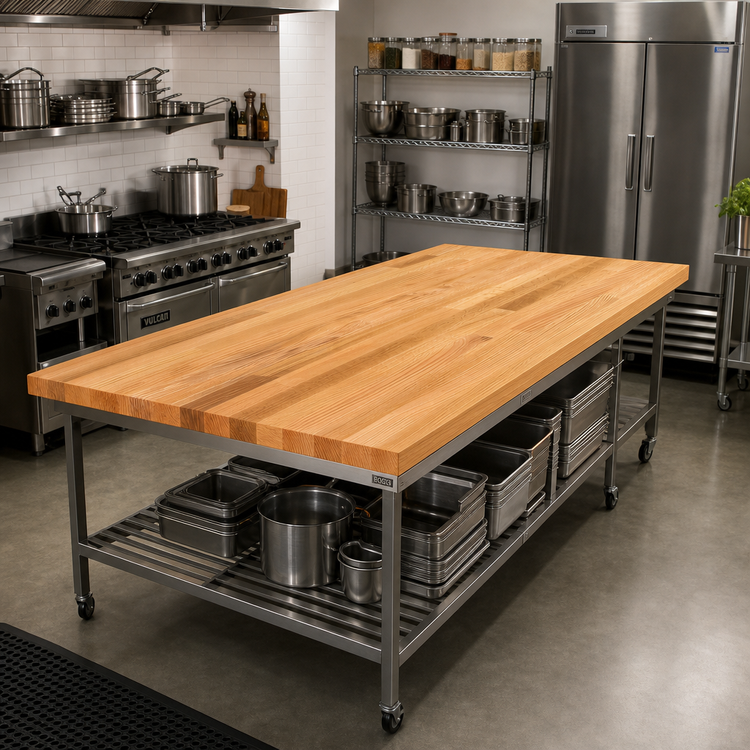 Product image #2 for Appalachian Red Oak Edge Grain Island Countertop, 96 x 42 x 1-1/2 Inch, Varnique Finish