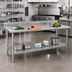 Thumbnail image #2 for John Boos Stallion 108-Inch Wide x 24-Inch Deep Stainless Steel Work Table with 5-Inch Backsplash and Adjustable Undershelf