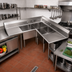 Thumbnail image #2 for Corner 3-Compartment 18-Gauge 304 Stainless Steel Sink with 2 Drainboards, 57 x 57 Inches