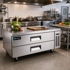 Thumbnail image #2 for Hurakan 48-Inch 2-Drawer Chef Base Refrigerator with Stainless Steel Top
