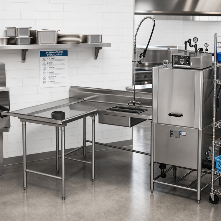 Product image #2 for Spec-Master SDTLL-78-14/3 Island Soiled Dishtable with Pre-Rinse Sink, Left-to-Right Operation