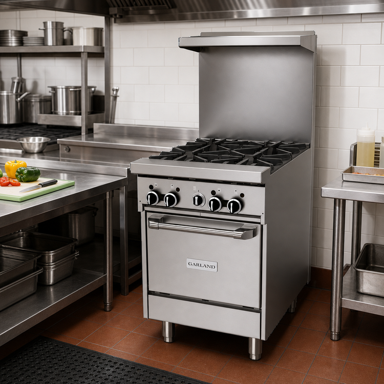 Product image #2 for Garland G-Series 24-Inch Gas Restaurant Range with 4 Open Burners and Space-Saver Oven
