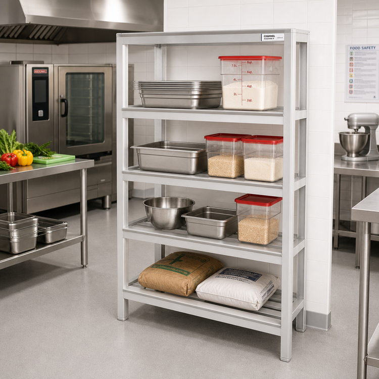 Product image #2 for Channel Manufacturing ED2048-4 4-Shelf Tubular Aluminum Dunnage Shelving Rack, 48W x 20D x 64H