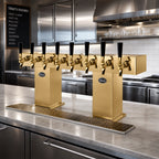 Thumbnail image #2 for Perlick Corporation 4006-10BTF2 10-Faucet Countertop Bridge Tee Draft Beer Tower, Extra-High, Glycol-Cooled, Brass