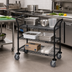 Thumbnail image #2 for Quantum 48 x 24 x 37-1/2 in. Black Epoxy 3-Shelf Wire Utility Bus Cart