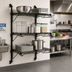 Thumbnail image #2 for Quantum Wall-Mounted Cantilever Shelving Starter Unit with 3 Wire Shelves, 54-Inch Posts and 21-Inch Cantilevers