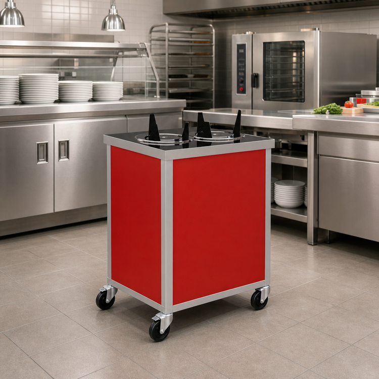 Product image #2 for Atlas Metal MEPD3-9-1/8 Mobile Enclosed Plate Dispenser, Three Tubes, Up to 9 1/8" Plates