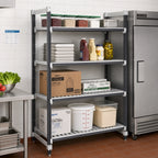 Thumbnail image #2 for Cambro Camshelving® Elements EXU185472V4480 4-Tier Vented Polymer Shelving Unit, Stationary Starter, 18"D x 54"W x 72"H, Speckled Gray