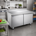 Thumbnail image #2 for Omcan 47-Inch Two-Section 2-Door Worktop Refrigerator with Backsplash, 11 Cu. Ft.